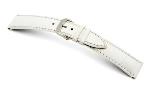 Bracelet-montre en cuir Jackson 16mm blanc avec marque d'alligator