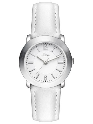 s.Oliver bracelet-montre en cuir blanc SO-3391-LQ