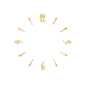 Number set Arabic numerals/ balks Brass yellow L=20mm