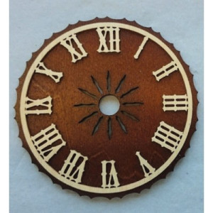 Dial brown wood with Roman numerals for cuckoo clock Ø: 60mm