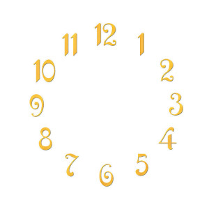 No set arabic numbers brass yellow for quartz watches, mechanical watches l: 20mm