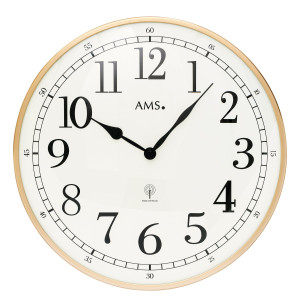 Radio controlled clock Oxford Ø40x5cm, golden