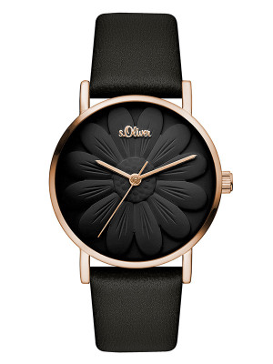 s.Oliver leatherette watch strap black SO-3545-LQ