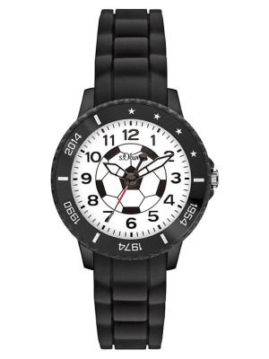 s.Oliver bracelet-montre en cuir noir SO-3525-LQ