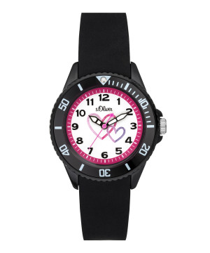 s.Oliver bracelet de montre silicone noir SO-3633-PQ