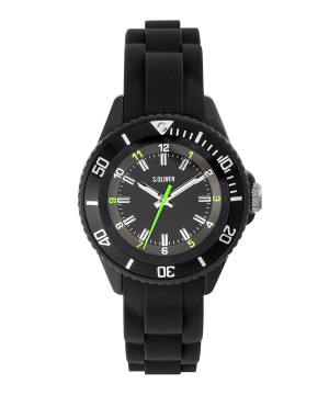 s.Oliver bracelet de montre silicone noir SO-3636-PQ