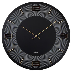 Atlanta 4470/7 black/gold wall clock MDF clock case