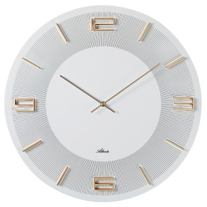 Atlanta 4470/0 white/gold wall clock MDF clock case