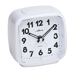 Atlanta 1978/0 white quartz alarm clock sweeping second