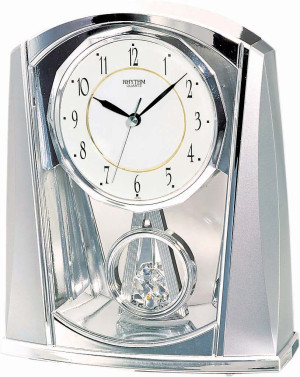 Rhythm 7772/19 silver carriage clock/ table clock quartz