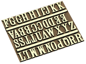 Buchstabensatz 18mm A-Z Alphabet gelb