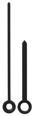 Paire d'aiguille radio pilotée Sapine pointu noir Long.:62mm