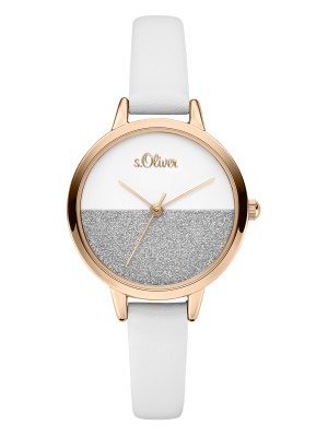s.Oliver SO-3743-LQ Synthetic leather strap white