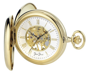 Jean Jacot Pocket Watch skeletonized with manual hand winding, gilded
