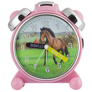 Quartz alarm clock children Horse, light, snooze & sweeping second