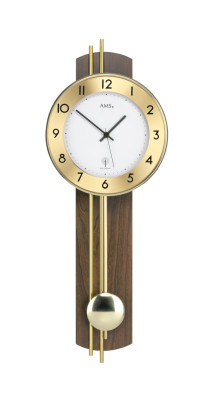 AMS radio controlled wall clock with pendulum