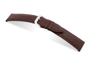 SELVA bracelet en cuir pour changer facilement 16mm moka avec couture - MADE IN GERMANY