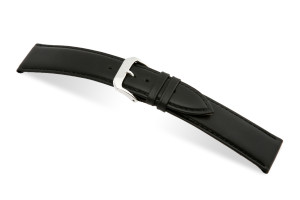 SELVA bracelet en cuir facile à changer 14mm noir avec couture - MADE IN GERMANY