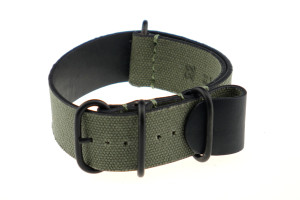 Bracelet-montre de soyage Kansas 18mm vert