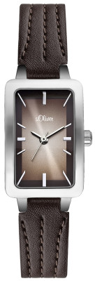 s.Oliver bracelet-montre en cuir brun SO-1890-LQ