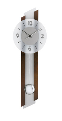 AMS quartz pendulum wall clock, solid walnut