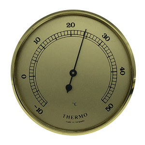 Thermomètre instrument météo pour monter Ø 65mm, doré