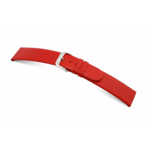 Bracelet-montre en cuir Merano 22mm rouge lisse