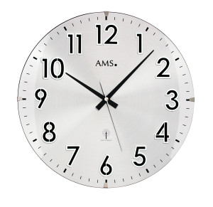 AMS radio-controlled wall clock silver
