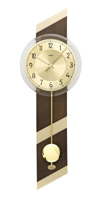 AMS quartz pendulum wall clock walnut