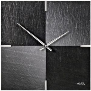 AMS quartz wall clock natural slate