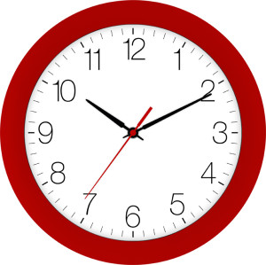 Horloge murale radio rouge