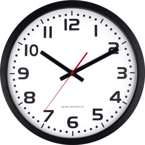 EUROTIME radio-controlled wall clock Ø 40cm, stainless steel