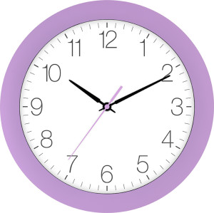 Radio-ontrolled wall clock lilac pastel