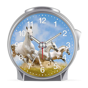 Children's alarm clock Horse - White horse galloping