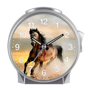 Children's alarm clock horse - Piebald in the sand