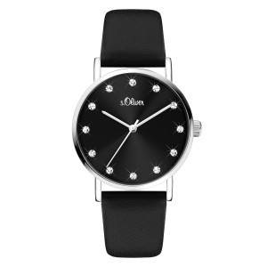 s.Oliver SO-4142-LQ synthetic leather black 18mm