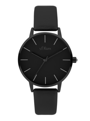 s.Oliver SO-3825-LQ synthetic leather black 16mm