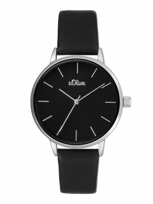 s.Oliver SO-3901-LQ synthetic leather black 16mm
