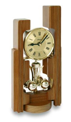 Horloge de table Haller à pendule rotatif, chêne massif