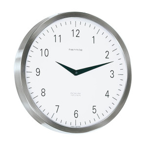 Hermle radio-controlled wall clock, silver