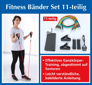 Fitness-Bänder-Set, 11-teilig - effektives Ganzkörper-Training speziell für Senior*innen