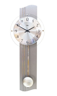 SELVA radio pendulum wall clock aluminum / glass merching