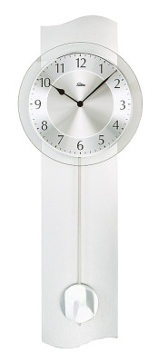 SELVA radio-controlled pendulum wall clock, aluminum-colored Aying