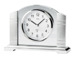 Horloge de table radio-pilotée AMS, modèle Vienne argent
