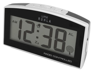 UMR radio controlled alarm clock with large LC display, black