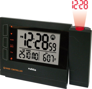 UMR wireless projection alarm clock black with 2 alarm times, alarm repeat, dual time, temperature and much more