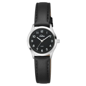 SELVA quartz wristwatch with leather strap black dial Ø 27mm