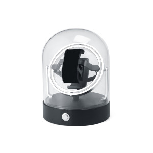 ONE OF THE MOST BEAUTIFUL: 360° watch winder with real glass dome and metal base - silver