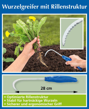Grappin à racines avec structure rainurée facilite le jardinage