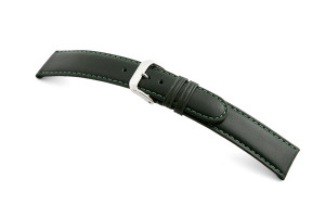 Bracelet cuir Phoenix 10mm vert forêt lisse